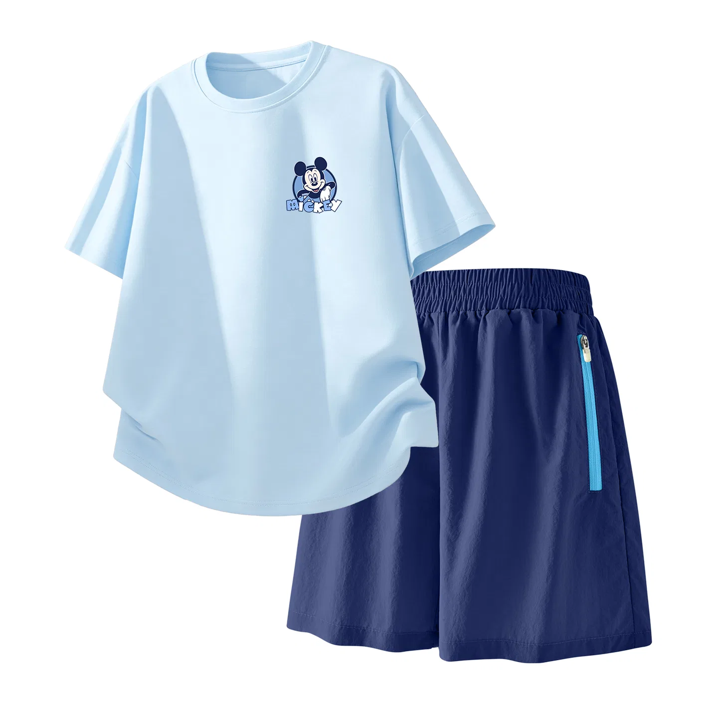 Детский спортивный костюм Casual Sportswear 2 Piece Set Disney, Wall-Breaking K Sky Blue+Solid Color Deep Sea Blue