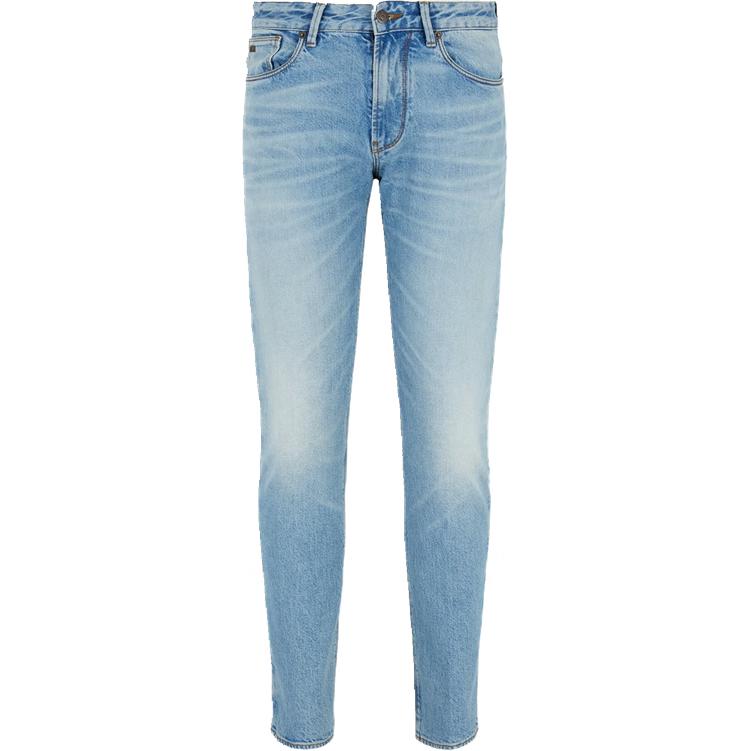 

Джинсы J06 Slim Fit в стирке Rinse с эффектом растяжки и грязевой обработкой EMPORIO ARMANI, светло-голубые