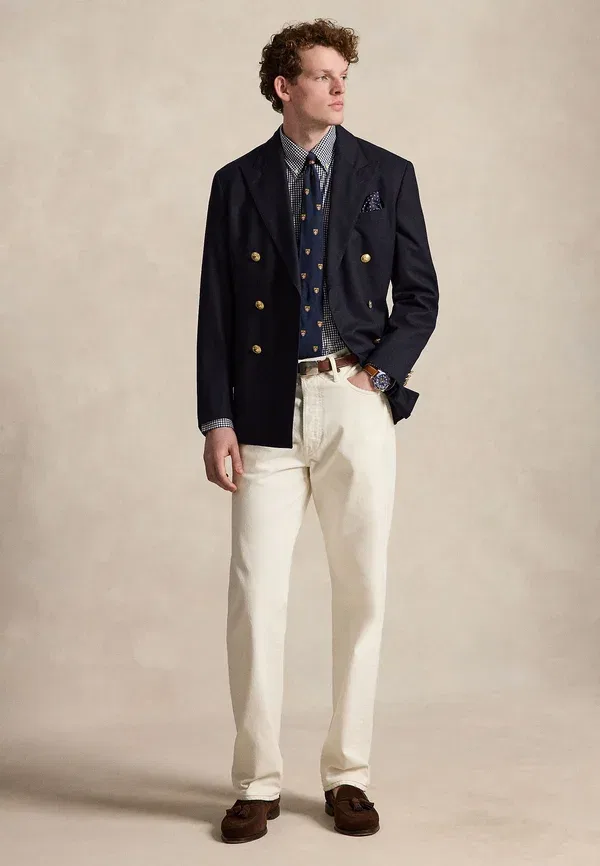 Рубашка Polo Ralph Lauren Custom Fit Gingham Stretch Poplin, пресноводный белый — фото 2