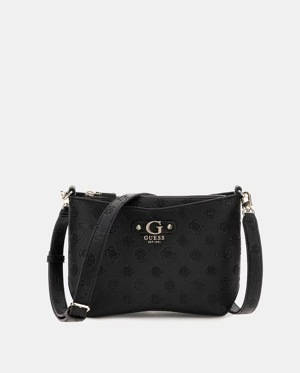 

Сумка через плечо со съемной длинной ручкой и молнией Guess, черный