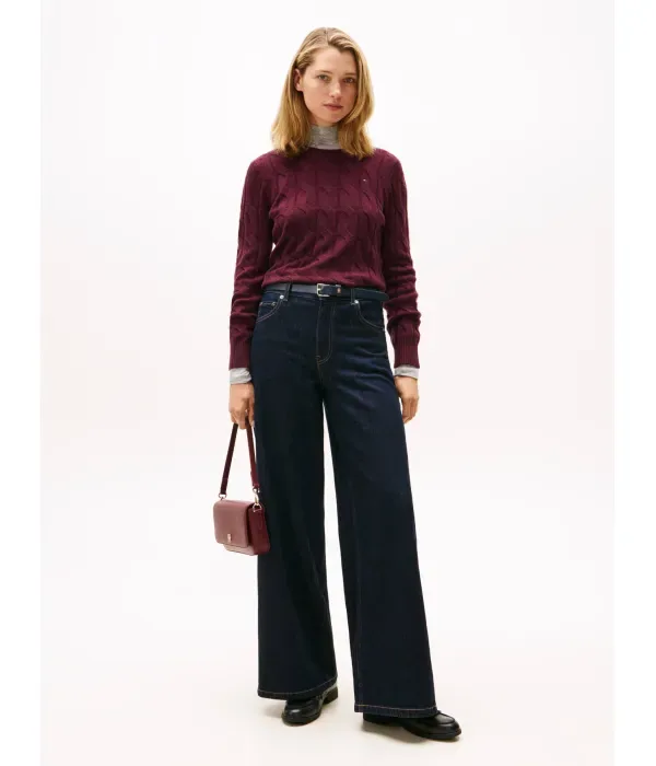 Шерстяной свитер regular fit Tommy Hilfiger, бордовый — фото 2