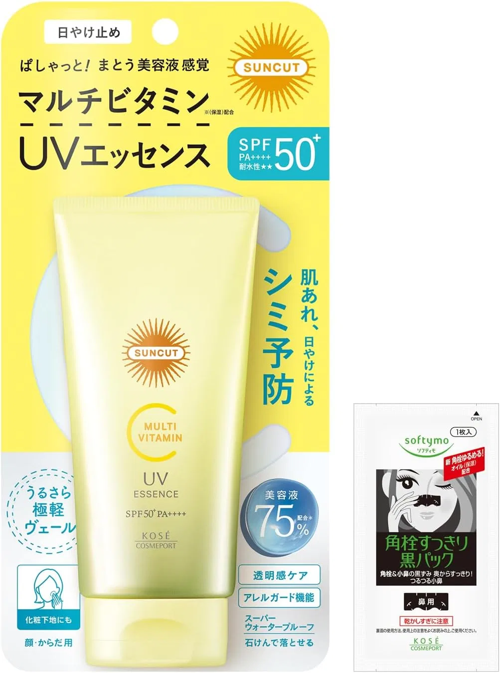 Солнцезащитный крем Suncut Multi Vitamin UV Essence SPF50+ PA++++ 80 г, белый