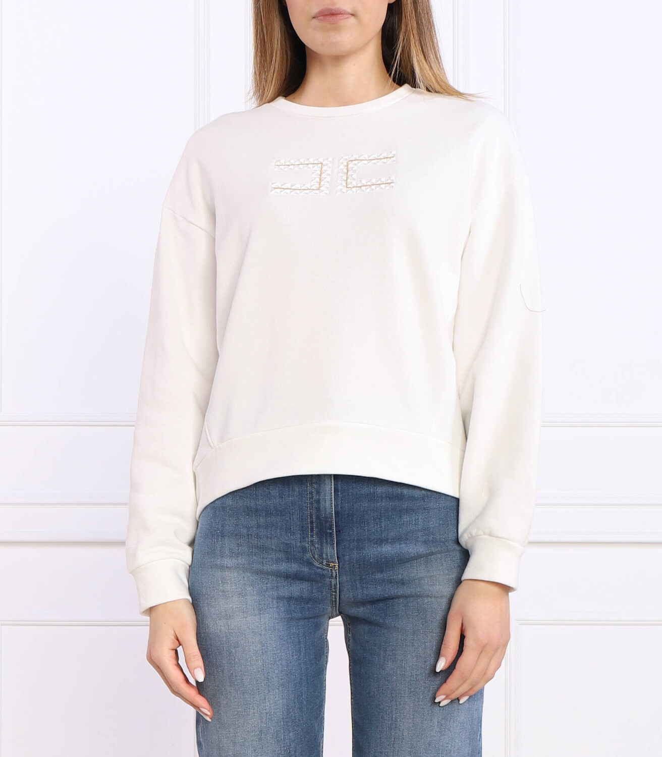 

Толстовка Elisabetta Franchi Cropped Fit, белый