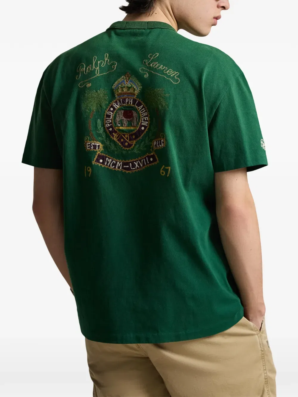 Футболка с эмблемой и деталями Polo Ralph Lauren, зеленый — фото 4