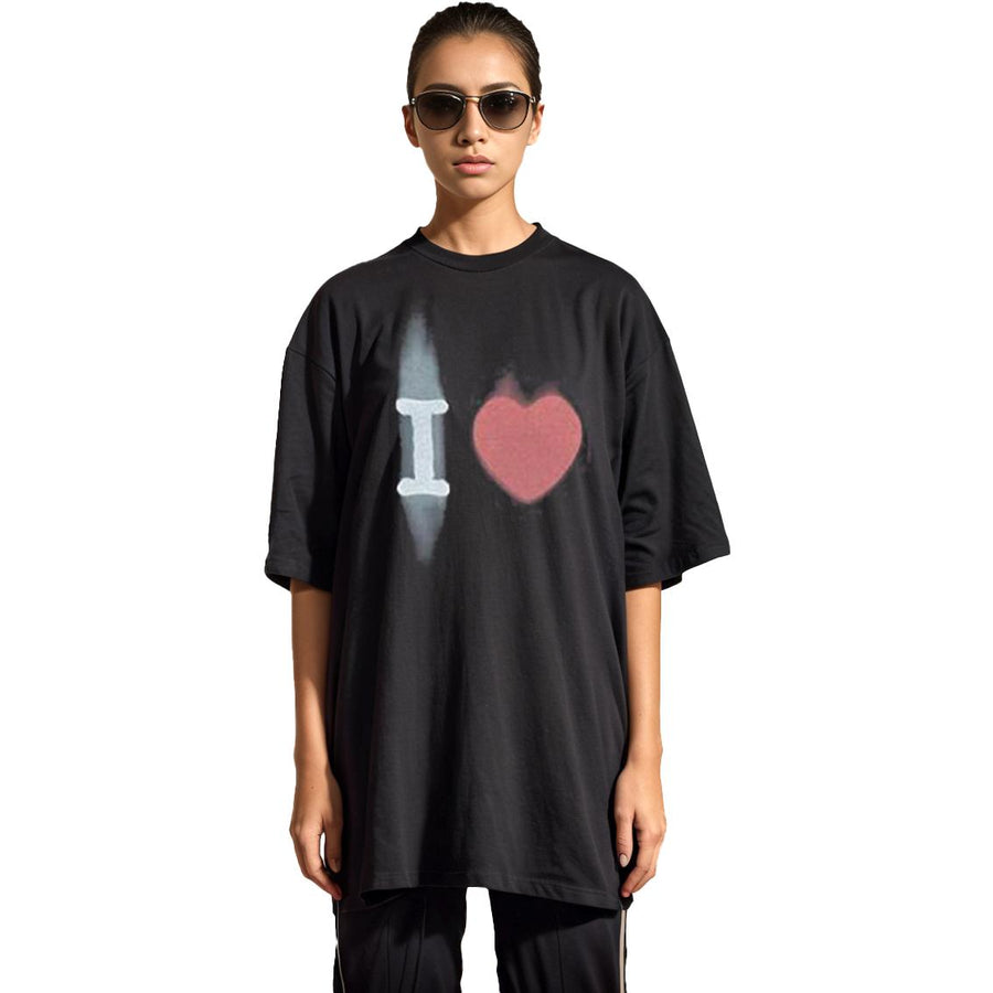 Футболка Balenciaga I Love T-shirt Large Fit 'Black', черный — фото 3