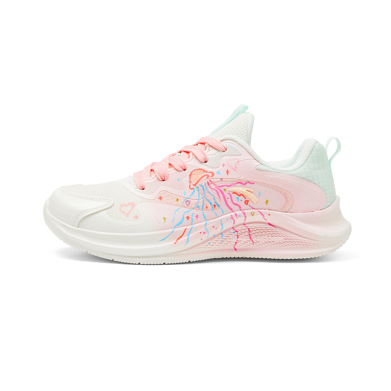 

Низкие повседневные беговые кроссовки для женщин с амортизацией, противоскользящим и износостойким покрытием Anta, розовый