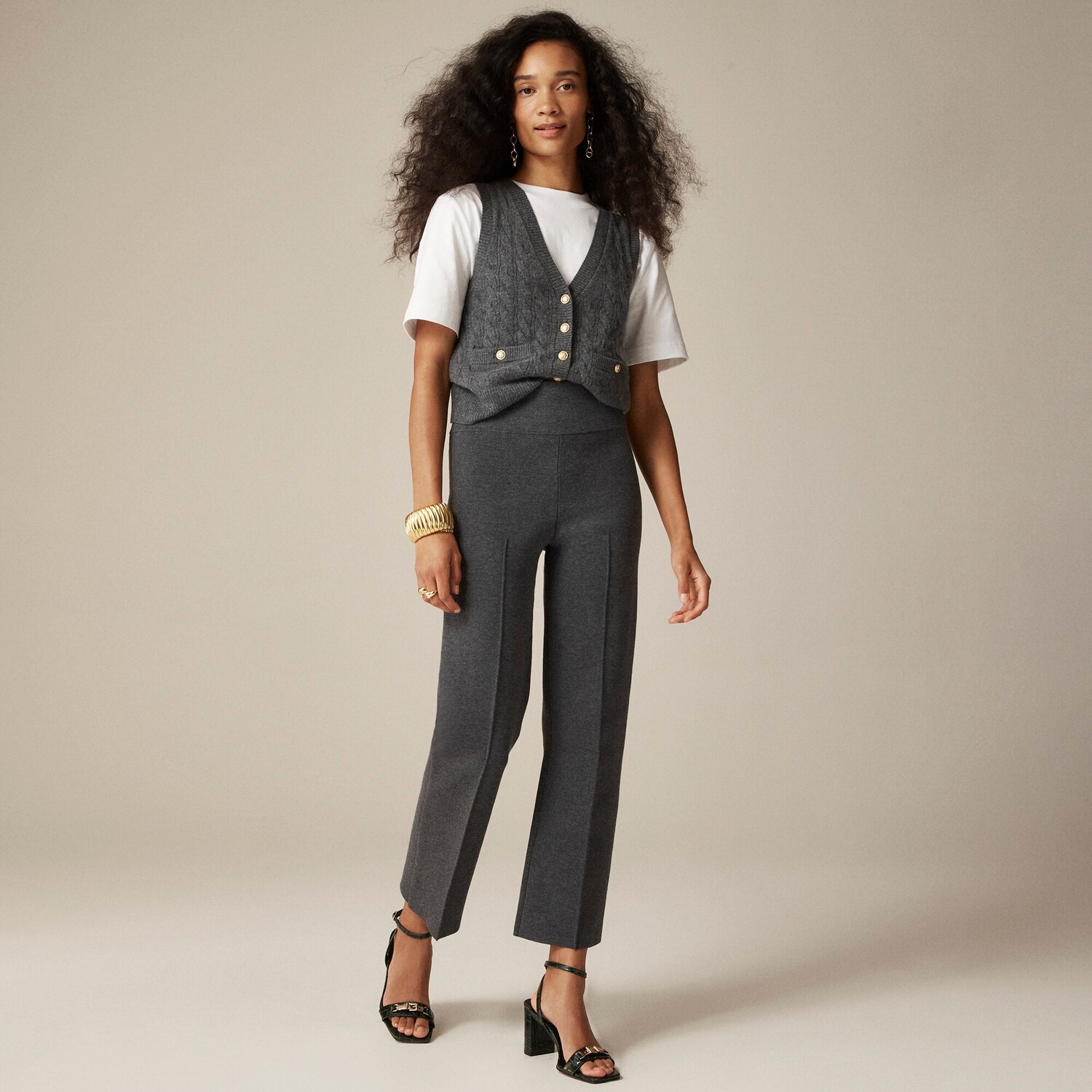 

Делейни кикаут свитер брюки J.Crew, черный
