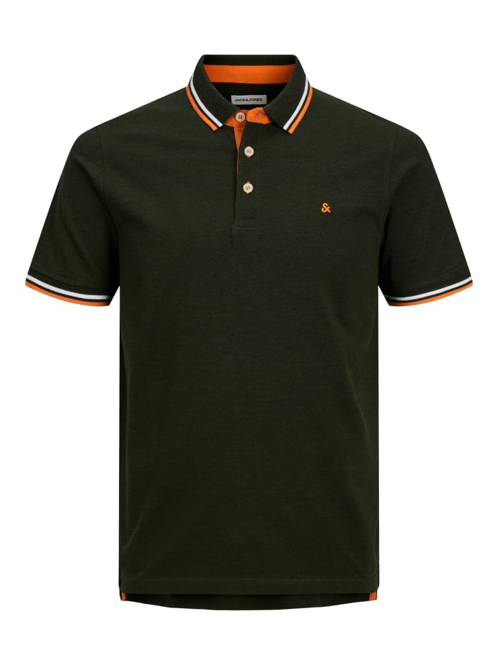 

Поло Jack & Jones + Fit Polo Shirt JJEPAULOS Sommer Hemd Pique, зеленый