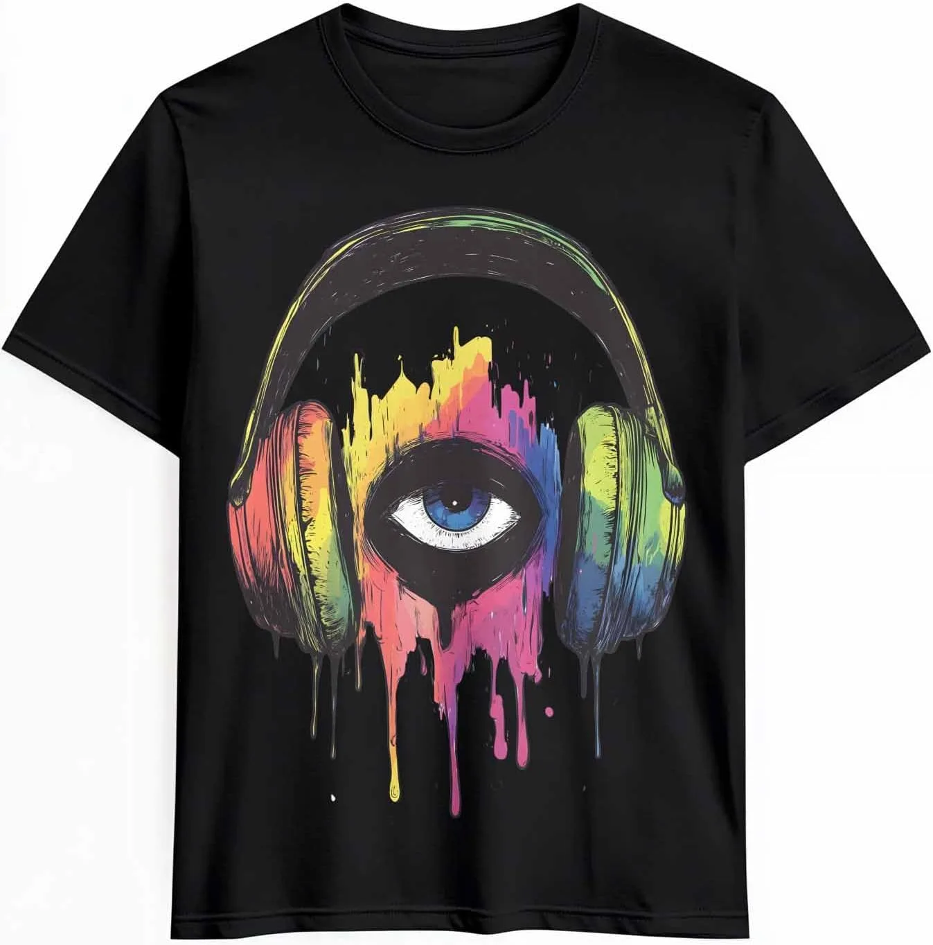 

Футболка мужская с принтом Headphones Eyes CosyBright