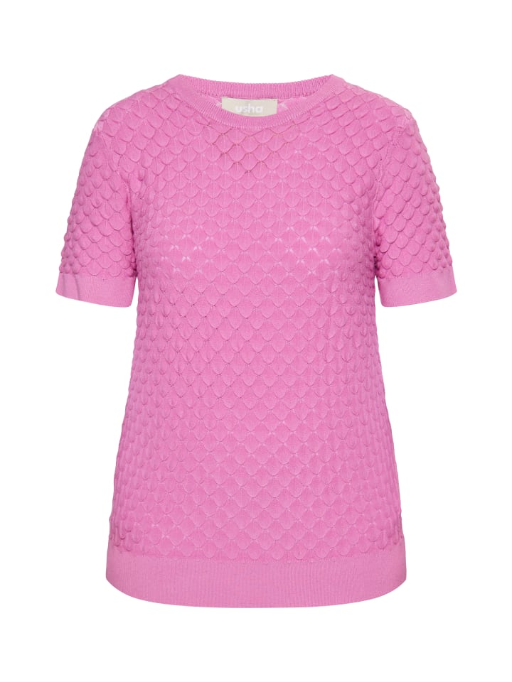 

Женский вязаный свитер розового цвета Usha