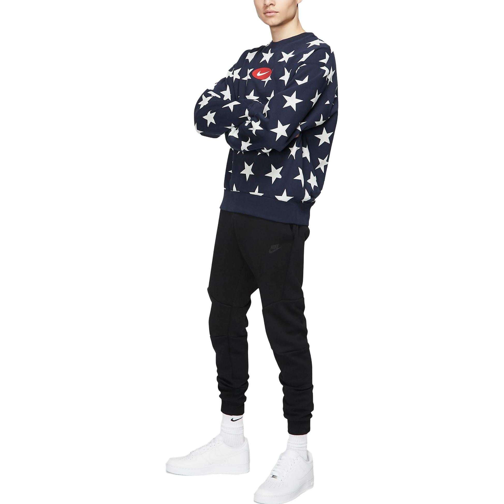 Спортивный топ Nike Lab Collection Fleece Crew 'Obsidian White' CD8401-451, синий — фото 2