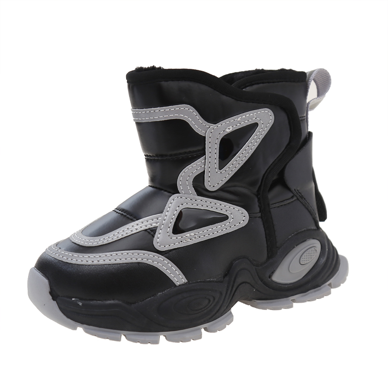 

Противоскользящие износостойкие детские хлопковые кроссовки для детей Tide attack, черный