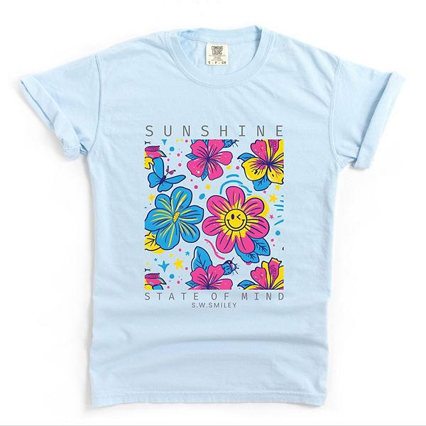 

SWSmiley sunshine state of mind floral - женская футболка с принтом, окрашенная в готовом виде Simply Sage Market, Chambray, Зеленый, SWSmiley sunshine state of mind floral - женская футболка с принтом, окрашенная в готовом виде Simply Sage Market, Chambr