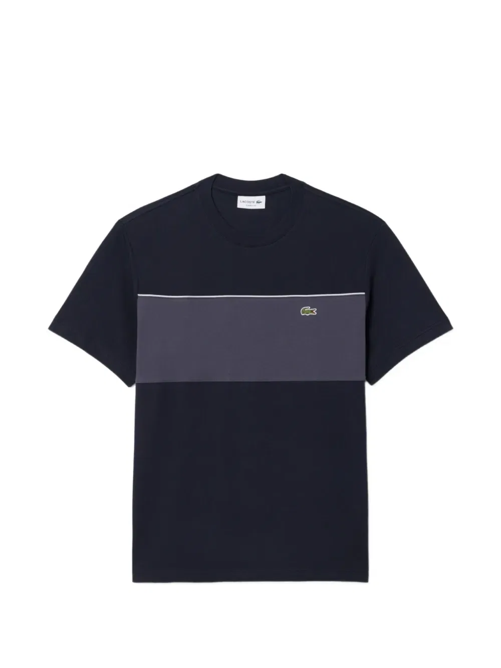 Футболка с круглым вырезом и цветовыми блоками Lacoste, черный