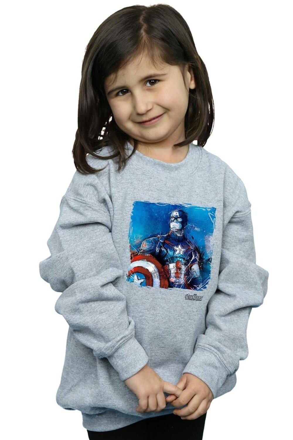 

Толстовка с рисунком «Капитан Америка» Marvel, серый