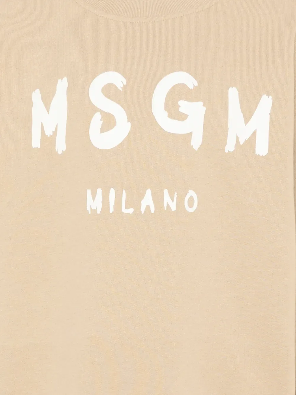 Свитшот с круглым вырезом и логотипом MSGM Kids, бежевый — фото 3