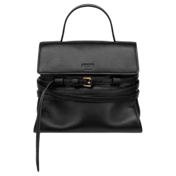 

MOSCHINO Женская черная сумка из овчины
