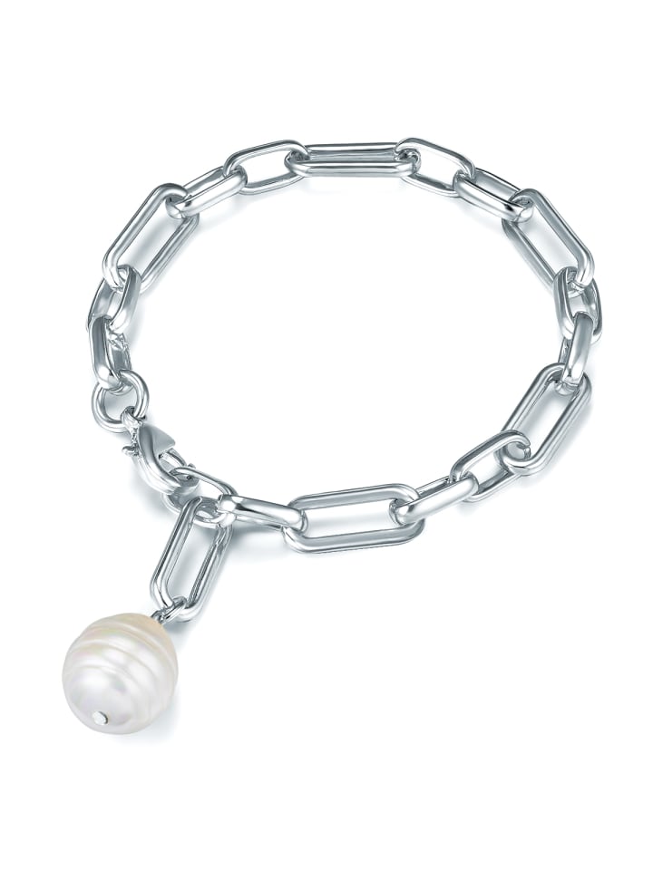 

Lulu & Jane Жемчужный браслет, металлический сплав, жемчуг в серебряном исполнении