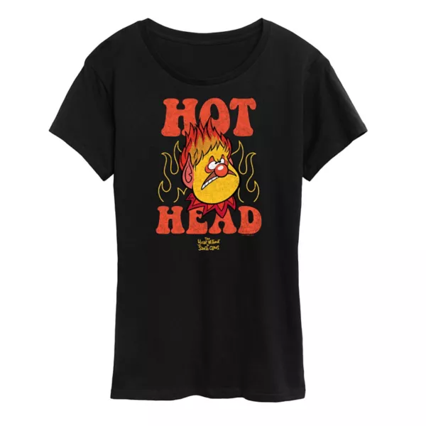 

Женская футболка с принтом Heat Miser "Горячая голова" из мультфильма "Год без Санта-Клауса" Licensed Character, черный