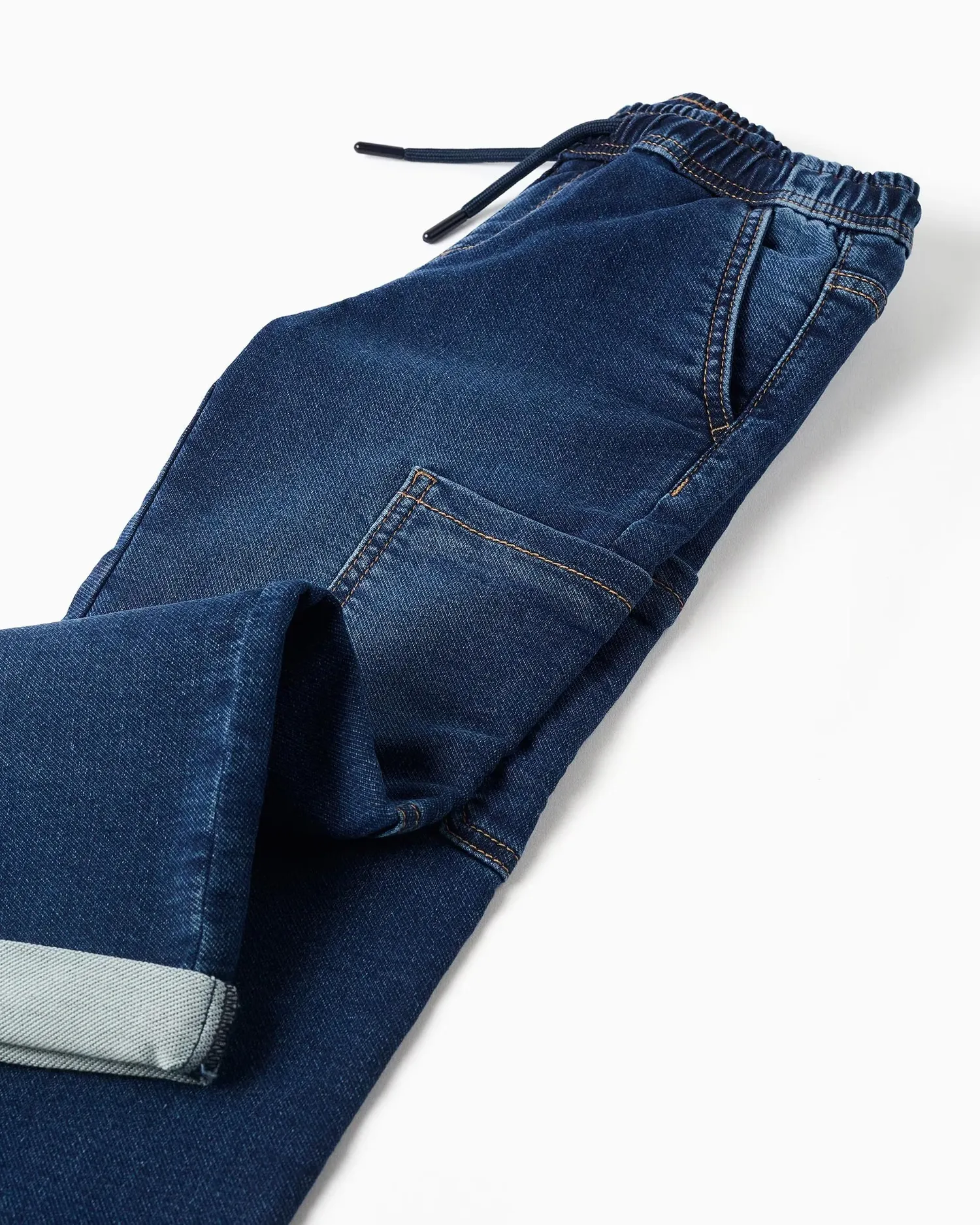 Детские джинсы прямого кроя с шнурком Zippy, Azul Denim — фото 4