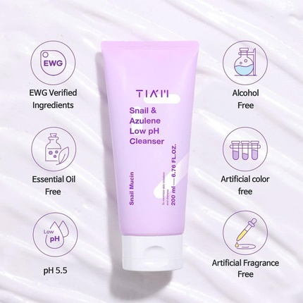 Гель для умывания Tia'm — Tiam Snail & Azulene Low pH Cleanser Foaming Face Wash & Gentle Cleansing — фото 2