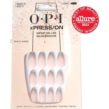 XPRESS/ON Press On Nails & Cuticle Oil 30 шт. Многоразовые накладные ногти со сроком носки до 14 дней. Глубоко питательный гель-лак для салонного маникюра. Телесный лак для ногтей. Хочу это, получаю это OPI — фото 2