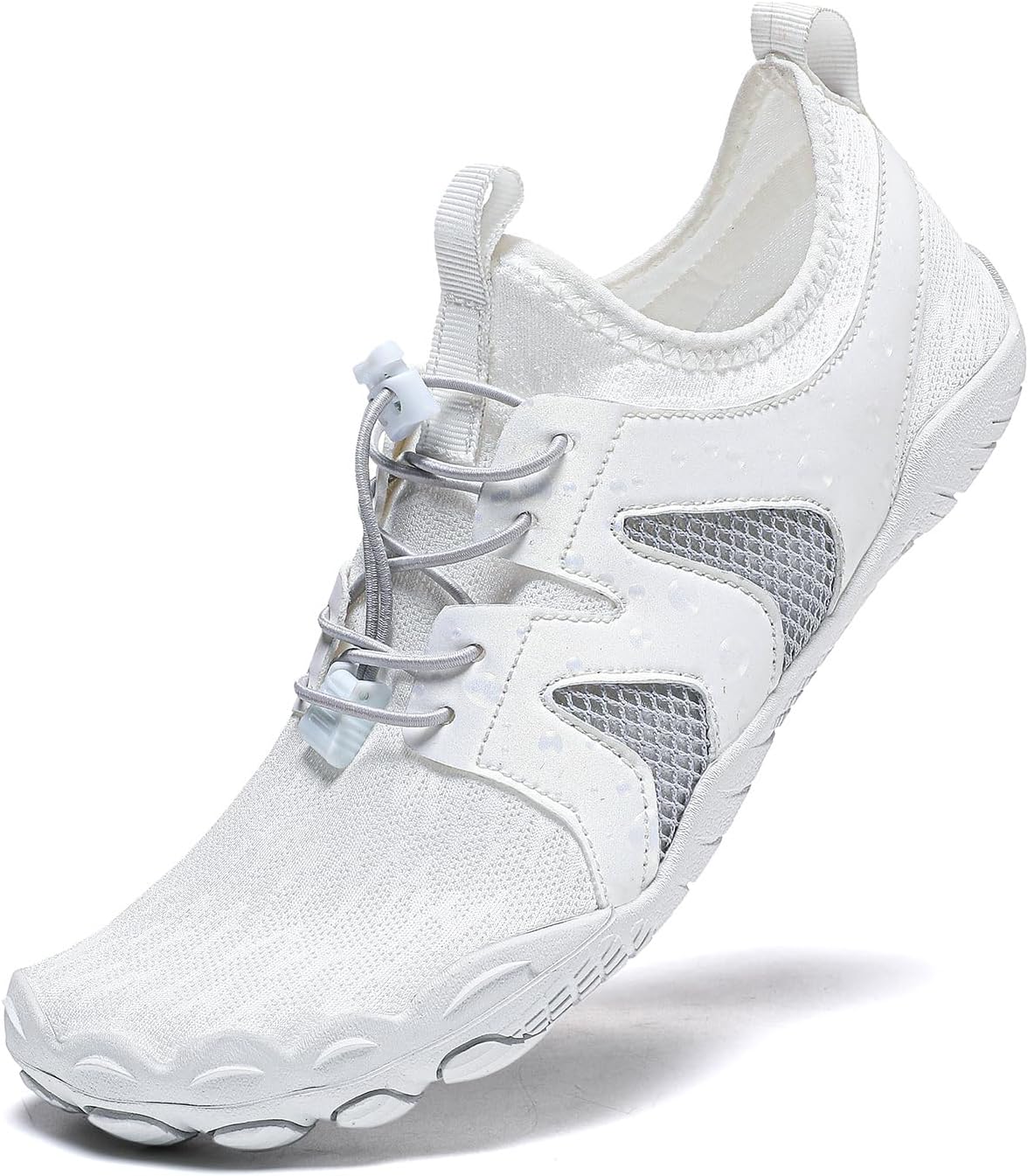 

Мужские водные кроссовки для походов по пляжу, быстро сохнущие босоножки для плавания, серфинга, трейлового бега, нескользящие обувь с дренажем - легкая спортивная обувь для улицы и тренажерного зала Qacksv, белый