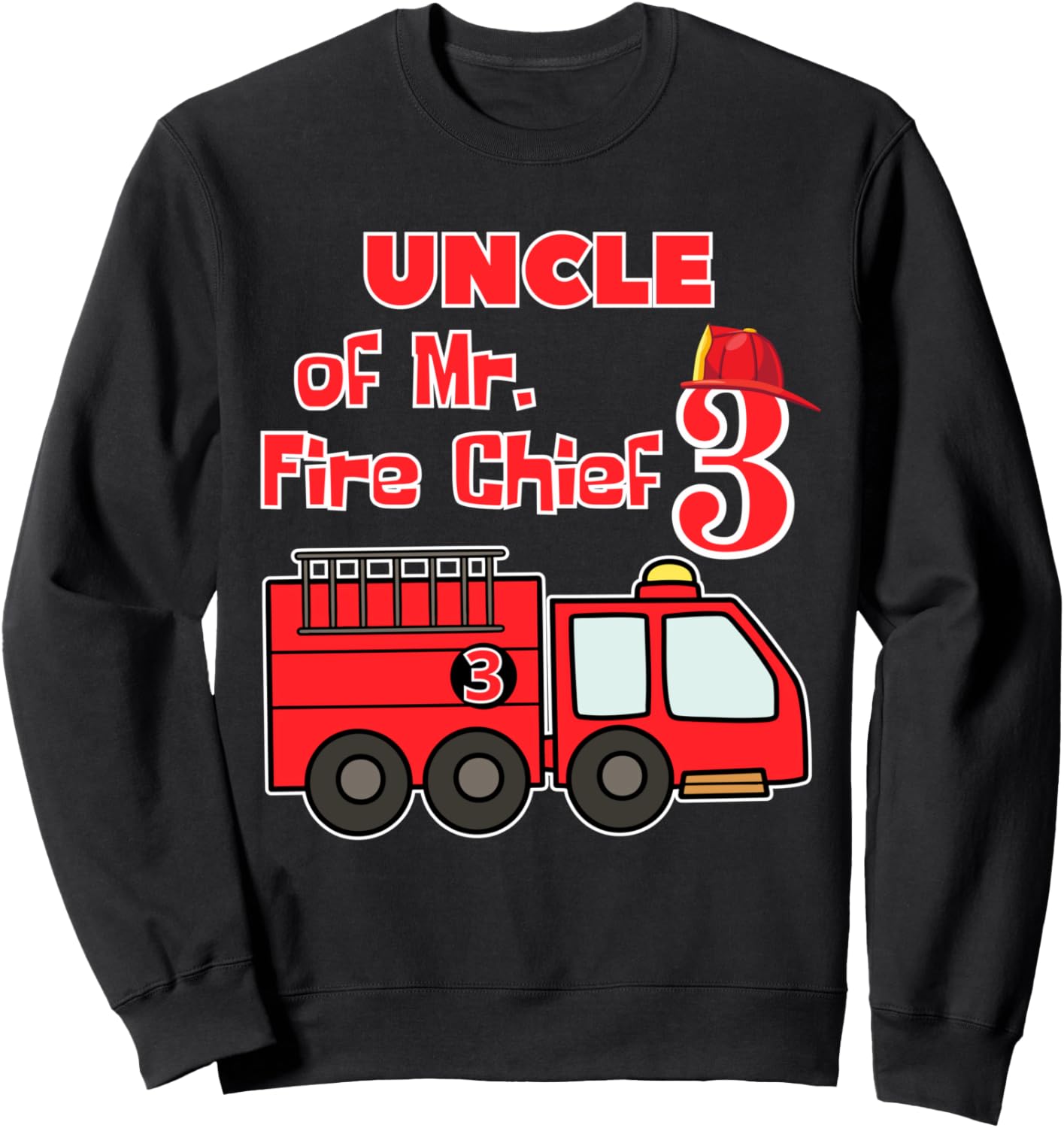 

Дядя, мне 3 года, дежурный начальник пожарной охраны, пожарная машина, толстовка для детского дня рождения Family Look Firetrucks Apparel Decoration Gifts, черный
