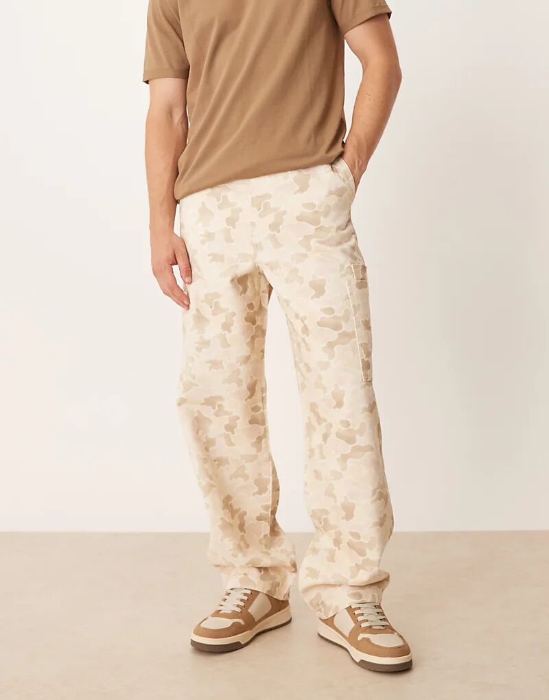 

Свободные прямые брюки-карго ASOS DESIGN с камуфляжным принтом