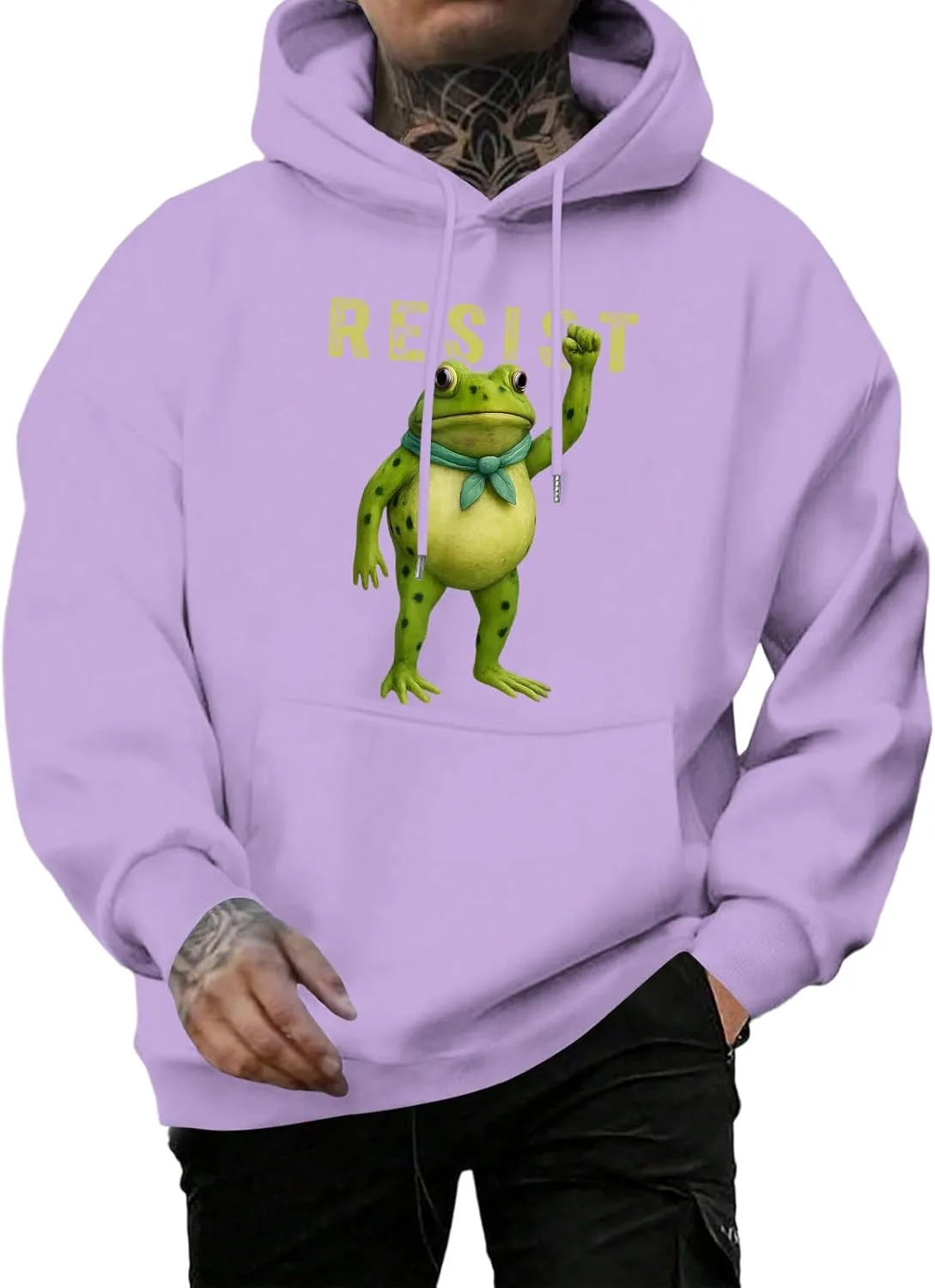 Графический худи мужской, Frog Resist Printed, повседневный свитшот с карманом