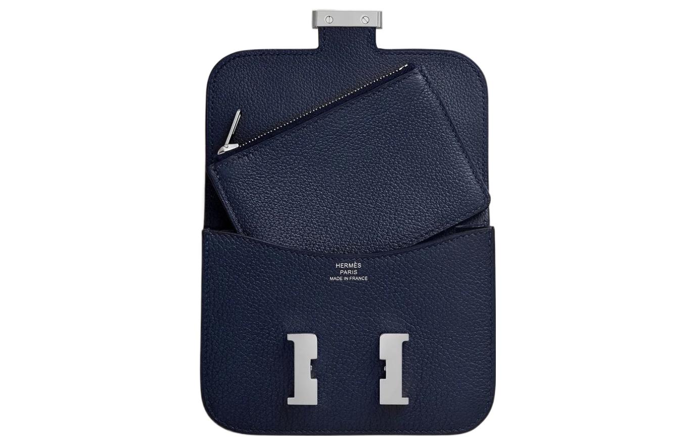 HERMES Кошелек Constance Slim Evercolor Calfskin, кардхолдер, поясная сумка Women's 2Z Bleu Nuit Midnight Blue — фото 3