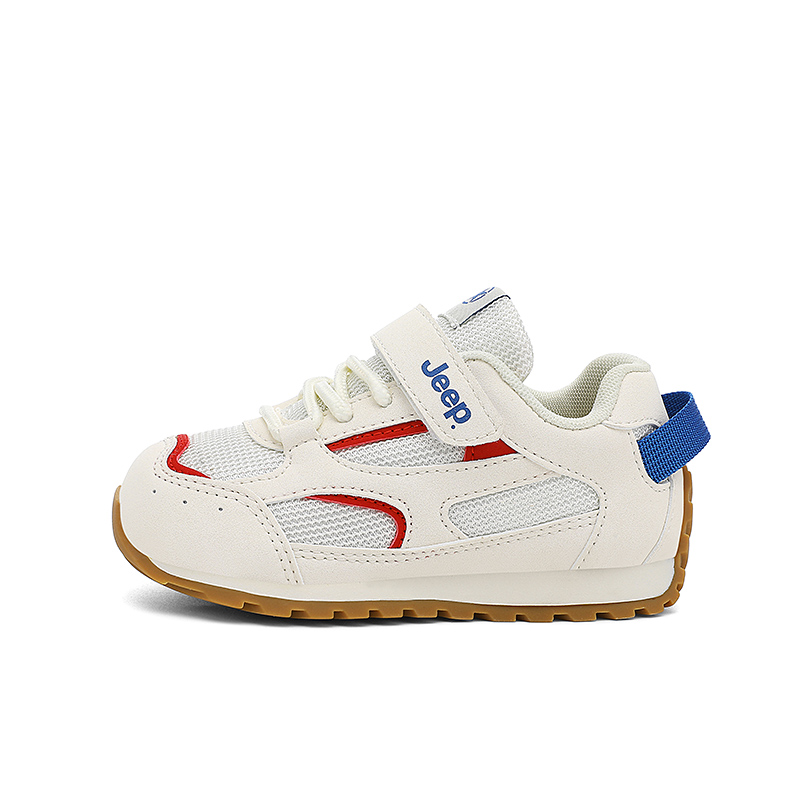 

Jeep Беговые кроссовки для детей Running Collection Slip Resistant, легкие, с амортизацией, бесшумные, низкие, White Blue Red