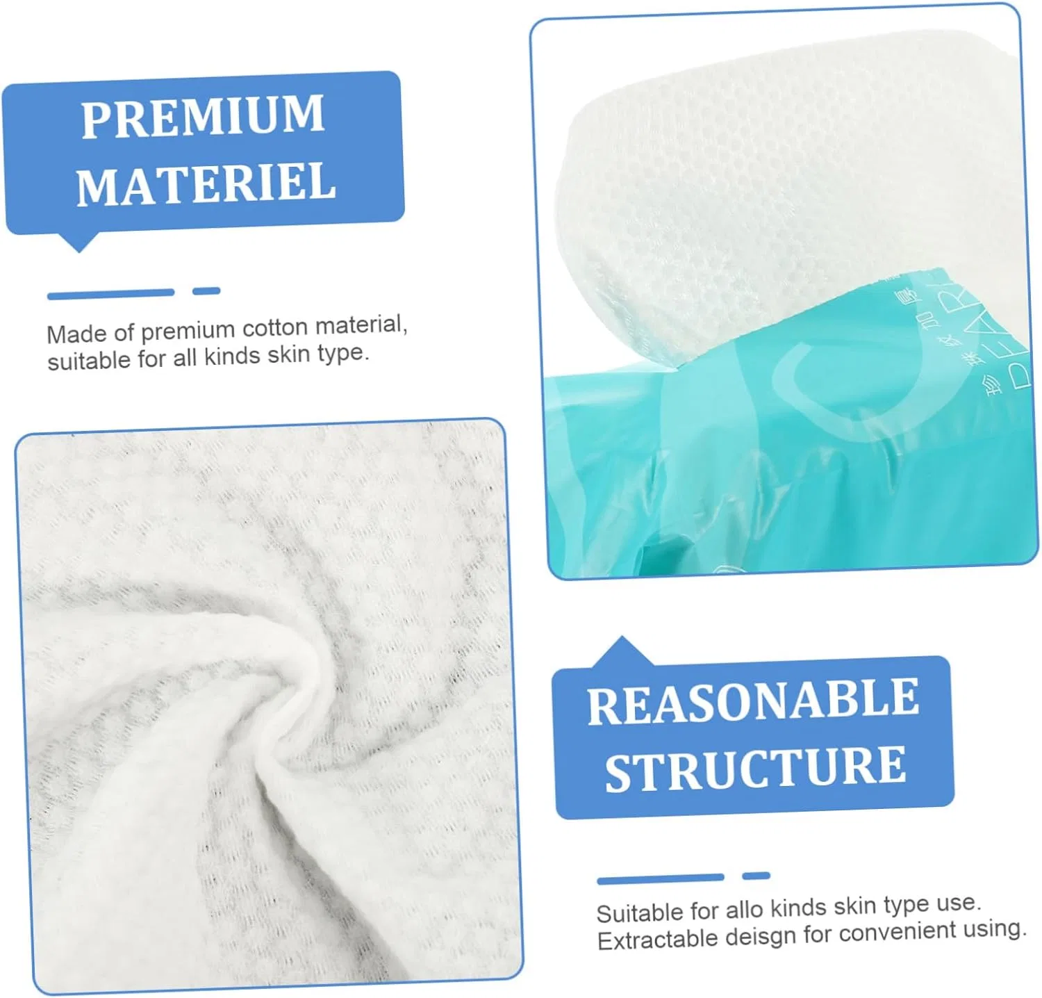 Средство для снятия макияжа Minkissy — Салфетка для снятия макияжа Cotton Tissue, , 193x19x01 см, 208 г — фото 2