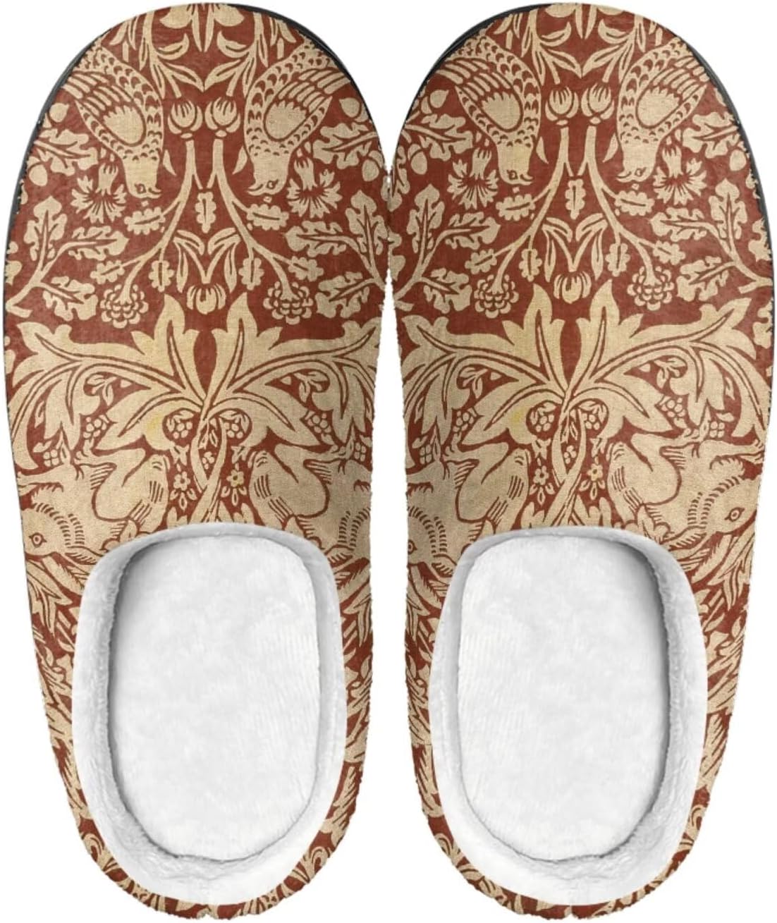 

Мужские и женские нескользящие тапочки, теплые мягкие уютные тапочки из фланели, домашняя обувь для спальни и улицы, размеры 2-12 Zcfygdx, Vintage Art Animal Print 14