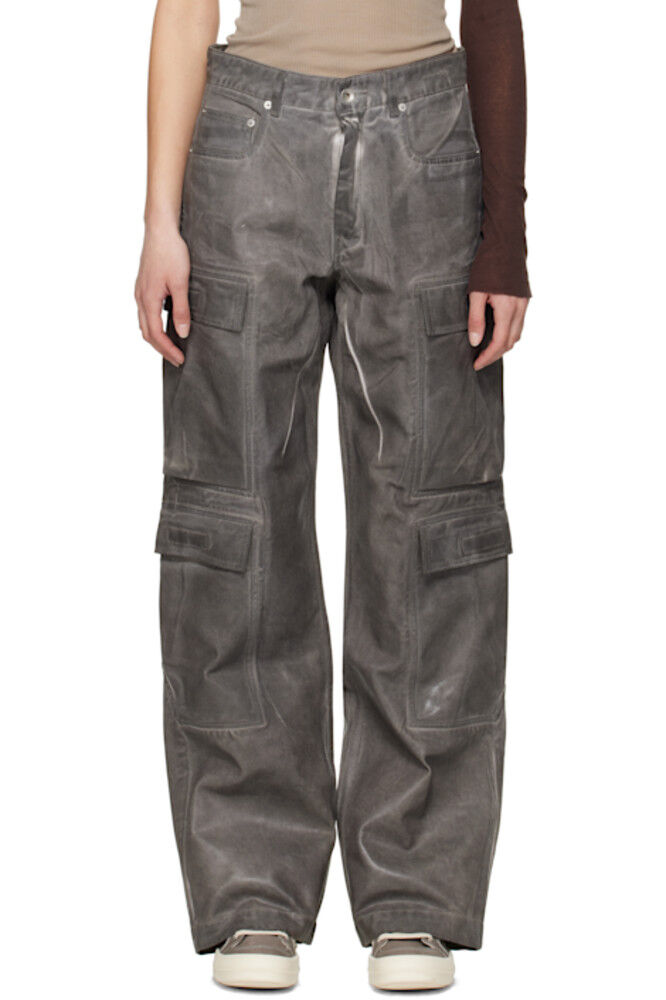 

Серые джинсы Hollywood Double Cargo Rick Owens DRKSHDW