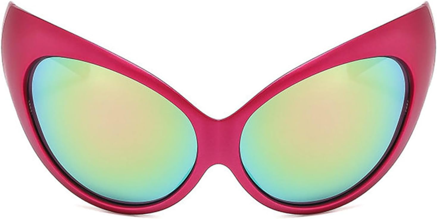 

Солнцезащитные очки «кошачий глаз» Helena 2023 Y2K для мужчин, винтажные, в большой оправе, для верховой езды, спортивные, футуристические солнцезащитные очки для женщин, Rose