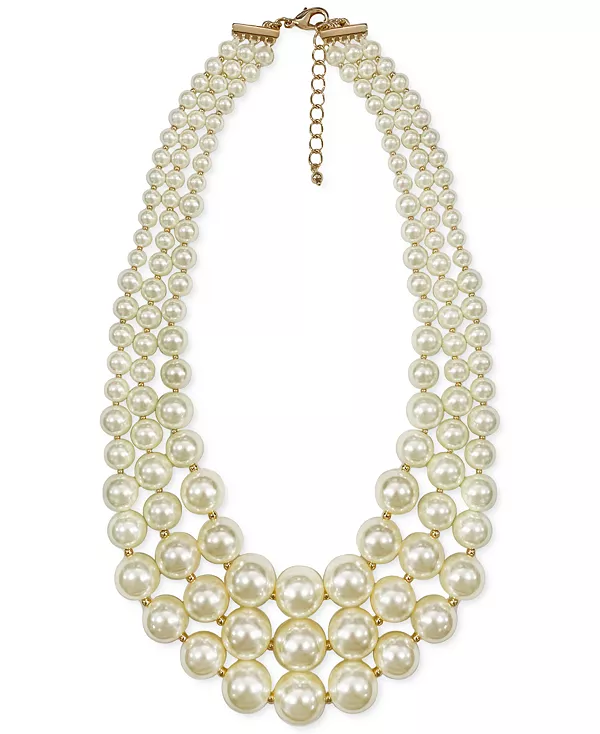 

Ожерелье-Воротник из трех рядов искусственного жемчуга, созданное для Macy's Charter Club, white