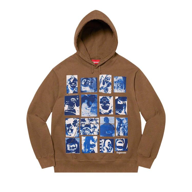 

Толстовка Supreme Collage Grid Hooded Sweatshirt Olive Brown, коричневый