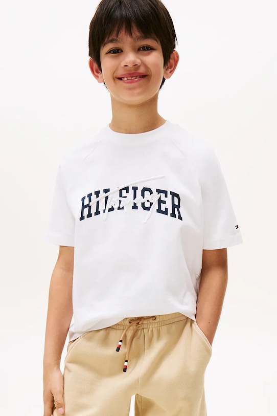 

Детская хлопковая футболка Tommy Hilfiger, белый
