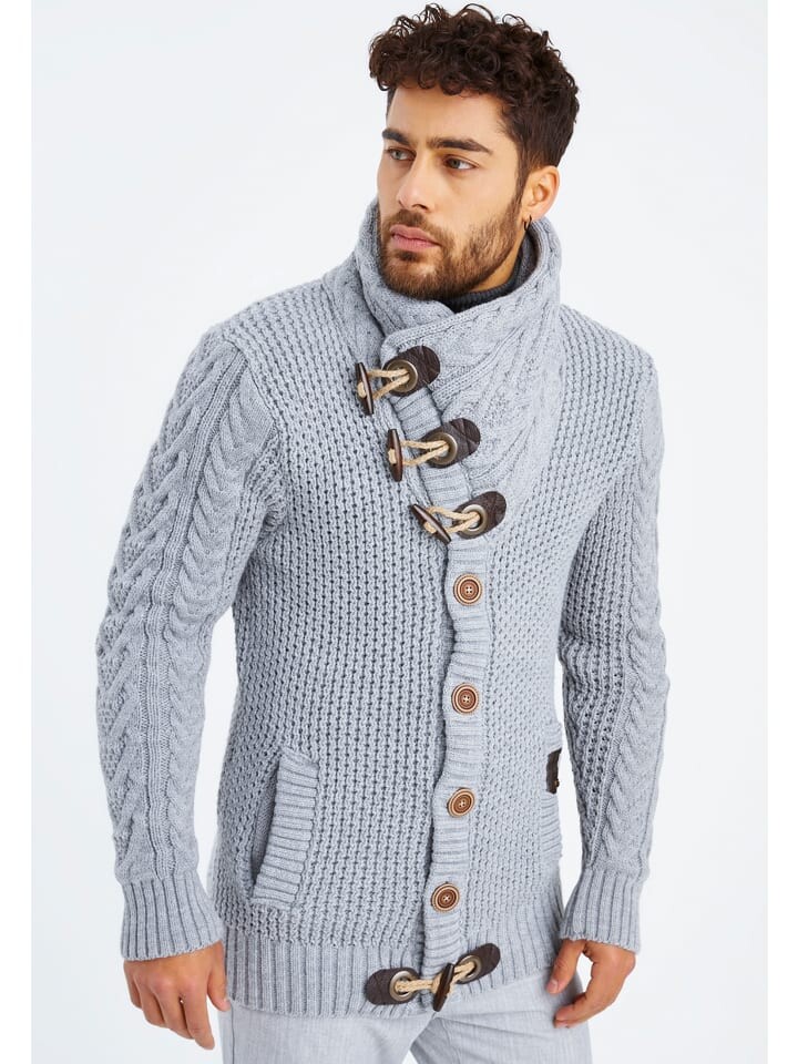 

Спортивная куртка Leif Nelson Strickjacke mit Schalkragen, серый