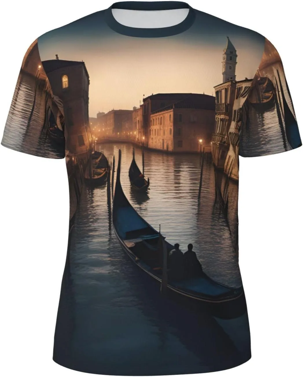 

Футболка мужская летняя Venice Night Print, легкая и дышащая SDFHU