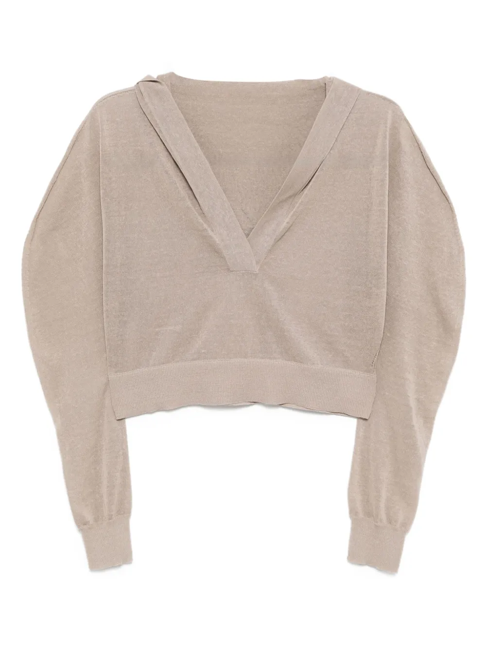 

Укороченное трикотажное худи Alaïa, нейтральный