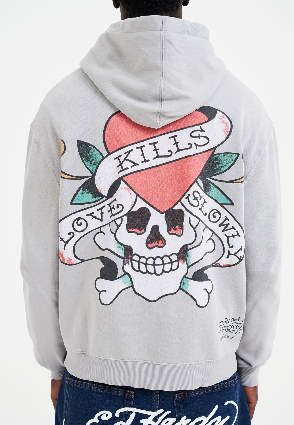 

Толстовка на молнии LOVE KILLS SLOWLY Ed Hardy, серый