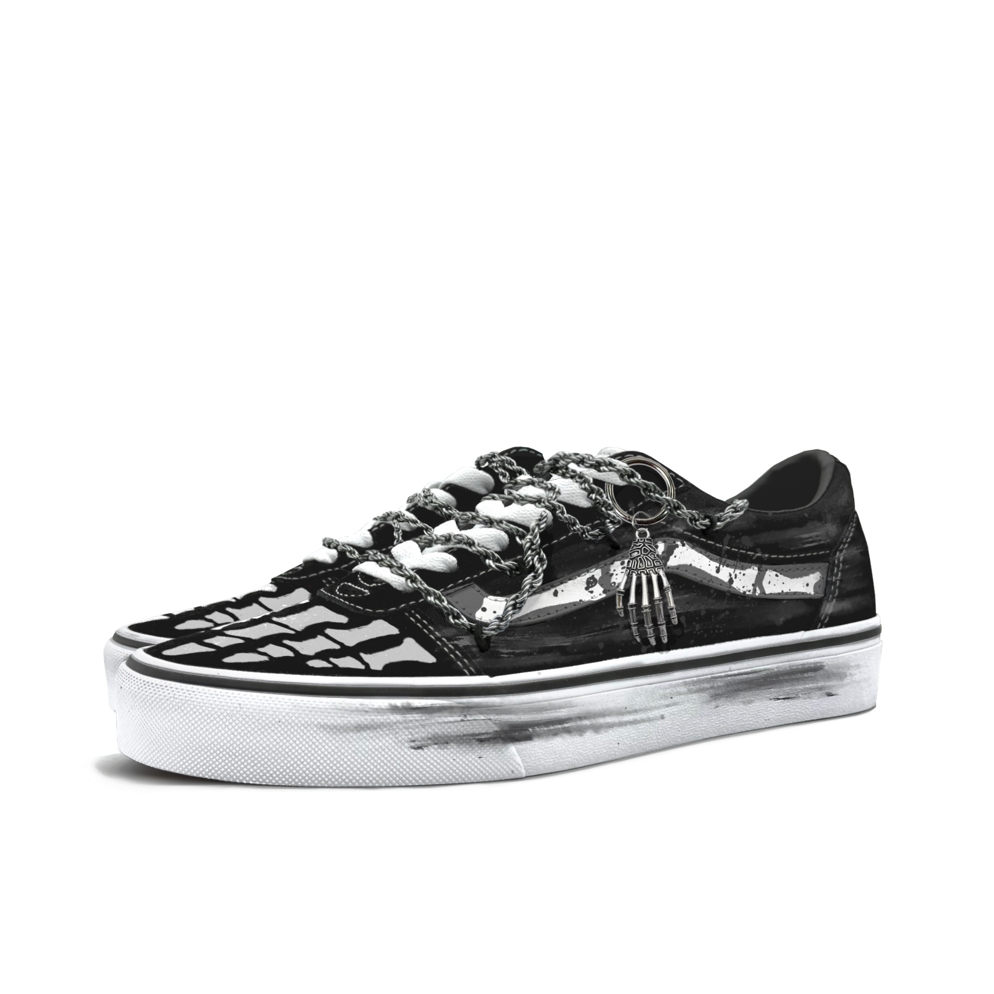 Мужские низкие скейтерские кроссовки Ward Abrasion Resistant Vans, черный/белый — фото 4