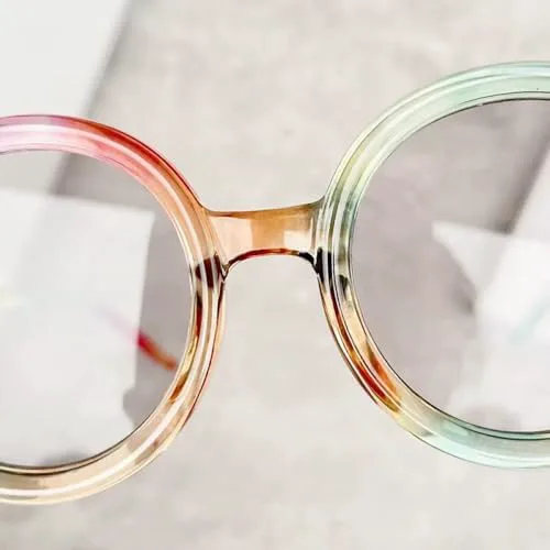 

Модные двухцветные круглые солнцезащитные очки для женщин, ретро-очки для мужчин с защитой от синего света и функцией работы за компьютером MTZJH, Black White Clear