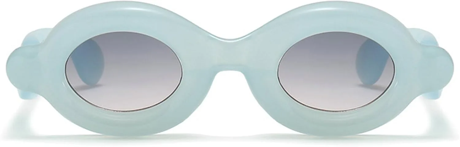 

Ретро овальные солнцезащитные очки для женщин, круглые солнцезащитные очки в модном стиле 90-х с защитой от УФ-излучения UV400, очки для активного отдыха mincl, C3