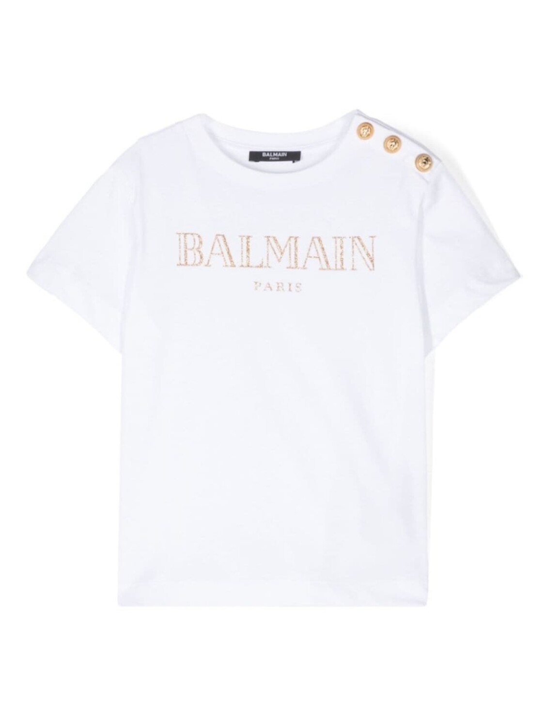 

Balmain Kids футболка с блестящим логотипом, белый