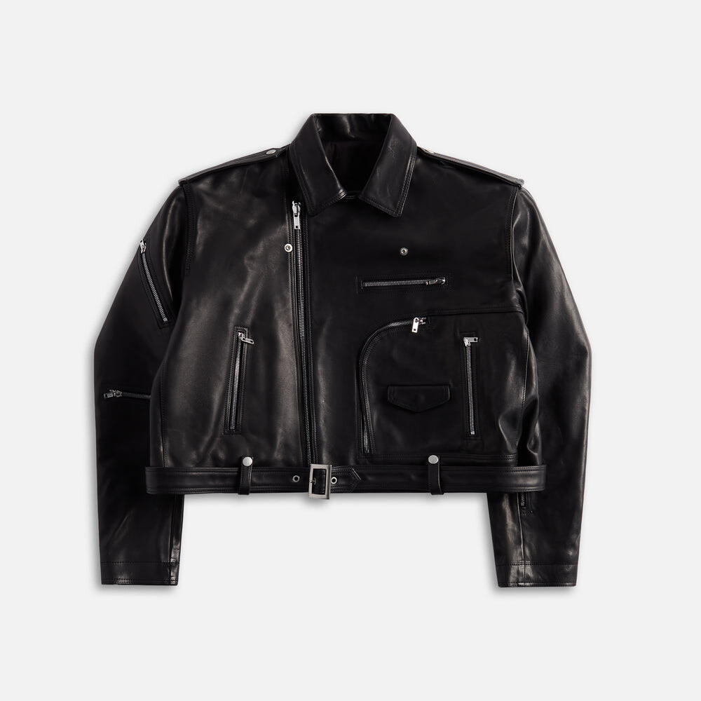 

Куртка Rick Owens Giacca In Pelle Cropped Jumbo Bauhaus Stooges, черный