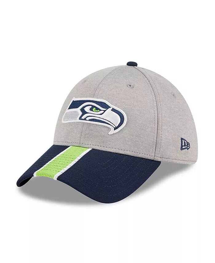 

Мужская кепка Heather Gray, College Navy Seattle Seahawks Striped 39THIRTY Flex New Era
