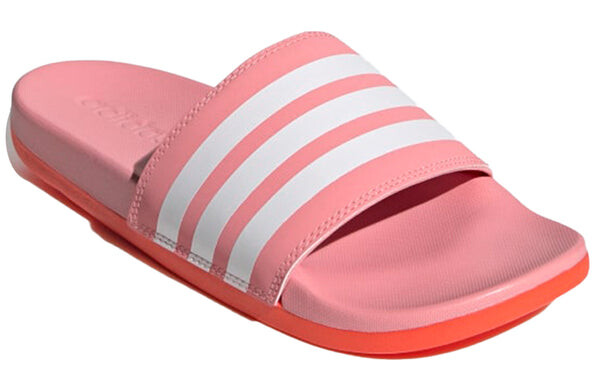 Тапочки adilette comfort slides 'super pop red' Adidas, розовый — фото 3